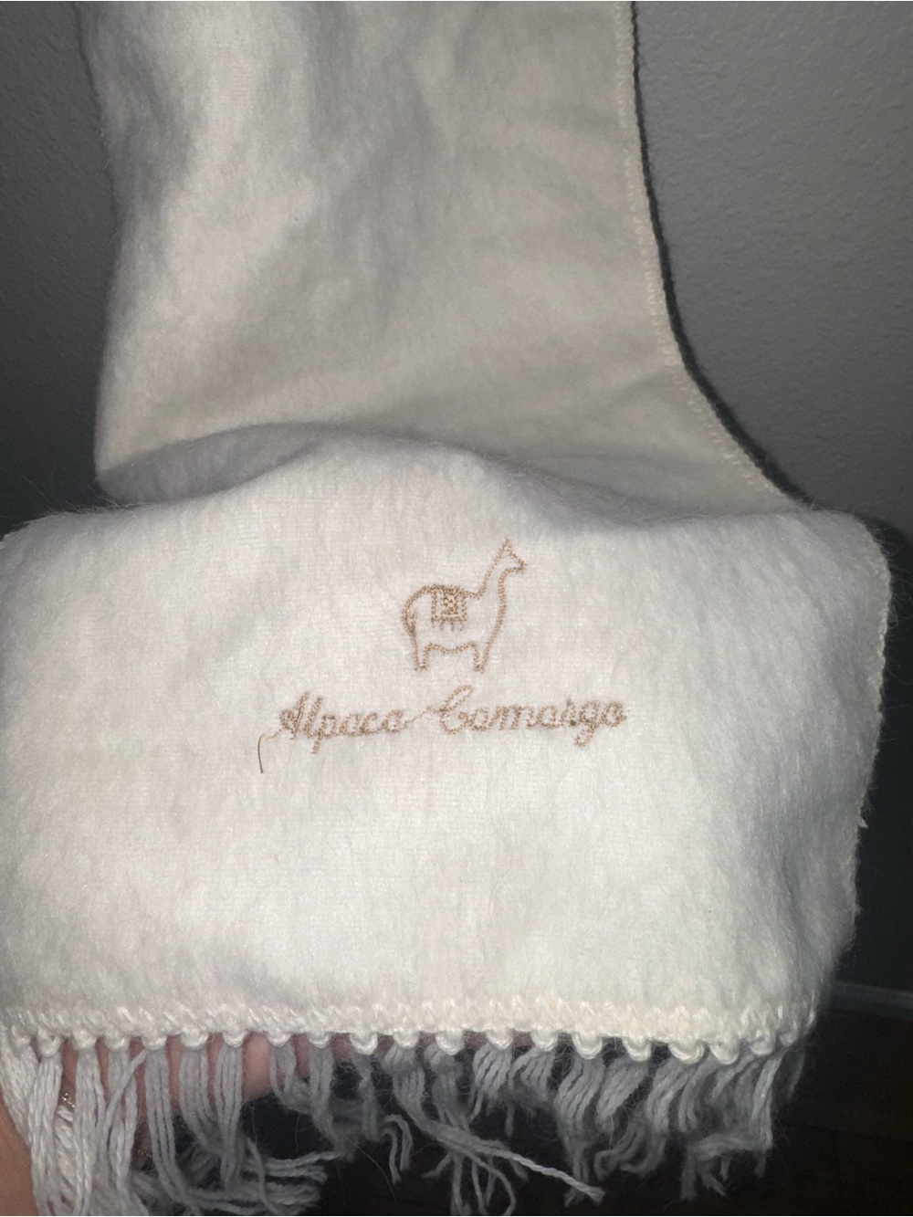 Alpaca Camargo 100% Alpaca Wool Cream Scarf